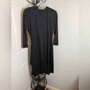 Grace Dresses Black Sheath Dress with 3/4 Sleeves and Crew Neck for Work